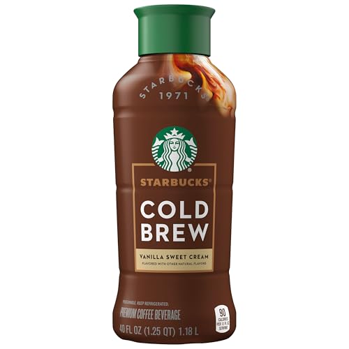 Starbucks Cold Brew Coffee, Vanilla Sweet Cream, 40 Fl Oz Bottle, Naturally Flavored, Colombian...