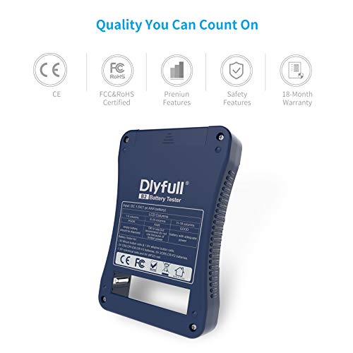 Battery Tester, Dlyfull Lcd Display Universal Battery Checker For Aa Aaa C D 9V Cr2032 Cr123A Cr2 Crv3 2Cr5 Crp2 1.5V/3V Button Cell Batteries, 1X Aaa Batteries Included #TOP3