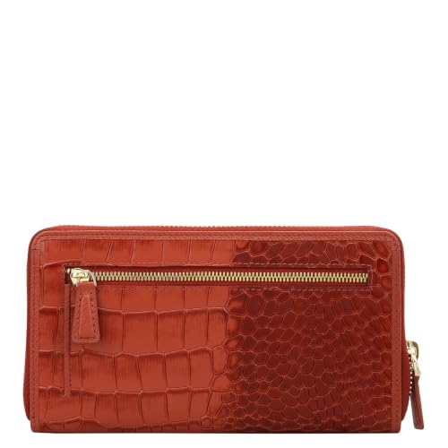 Image of Da Milano Premium Leather Wallet for Women | Multi Compartment Travel Wallet - Brick Brown