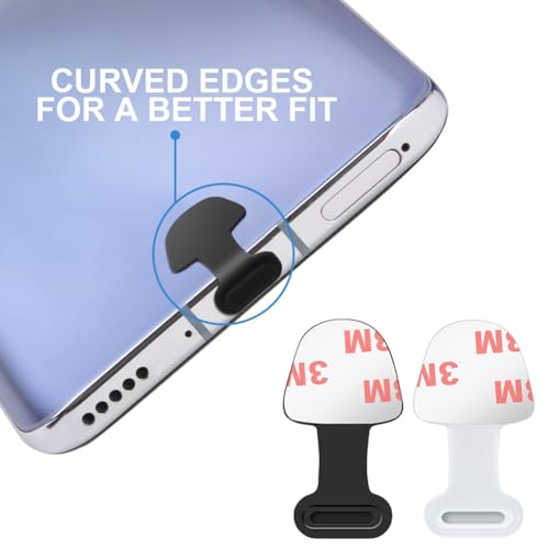 AXFEE USB C Schutzkappe, 4 Stück Typ C Staubstecker mit Entfernbarem Kleber, Schwarz und Transparent Silikon USB C Abdeckung, Staubschutzstecker Phone Schützt Für Typ-C Handy Tablet, Samsung Xiaomi