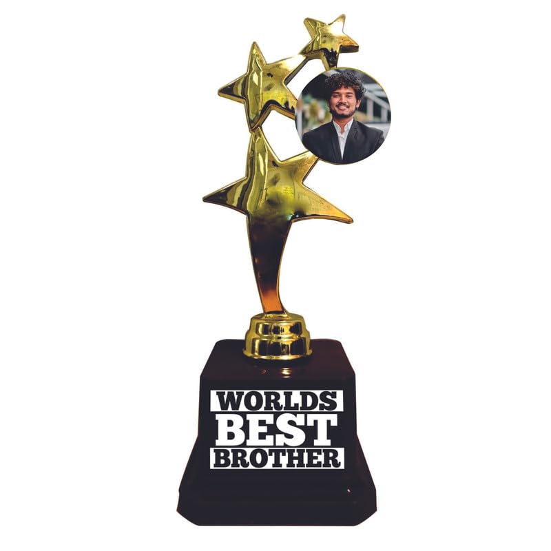 TheYaYaCafe Personalized Printed World's Best Brother Star Trophy-picture-16