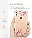 GVIEWIN Compatible with iPhone Xs Max Case, Clear Flower Pattern Design Soft & Flexible TPU Ultra-Thin Shockproof Transparent Floral Women Cover, Xs Max Phone Case 6.5 Inch 2018 (Peach Blossom/Pink)