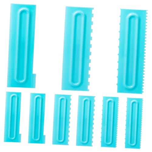 Gatuida 9 Pièces Racloirs à Glaçage Plastique pour Gâteau Lisseur de Fondant Bleu Ciel Outils de Décoration pour Crème et Pâtisserie DIY Facile à Nettoyer et