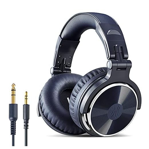 OneOdio Pro 10 Cuffie Over Ear, Cuffie Cablate con Shareport e Microfono, Jack 3,5 mm e 6,35 mm, Cuffie per Registrazione, Mixaggio, Monitoraggio in Studio, DJ, Chitarra, Podcast, Cellulare, PC -Blu