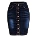 Produktbild Größe Größen Damen Jeansrock Mit Knopfleiste Classic Vorne Jeans Bleistiftrock Mit Hoher Taille A Linie Röcke Mädchen Elegant Vintage Sommerrock (Color : Blau, Einheitsgröße : 3XL)