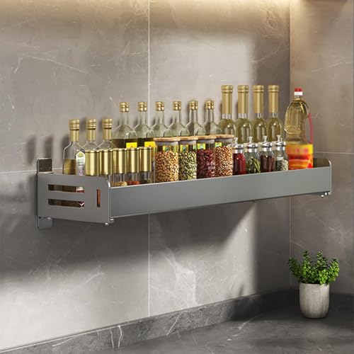 junozya Estante para Especias De Pared,Organizador Especias Pared Estantes Cocina Sin Taladrar Especieros,Gran Capacidad,Ahorro De Espacio para La Cocina,60cm