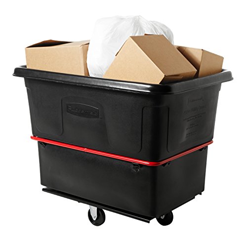 Image of Rubbermaid Commercial Utility Truck 20 Cubic Feet 1200 lb. Capactiy Black Large Cart for Commercial /Waste /Laundry Transportation /Collection