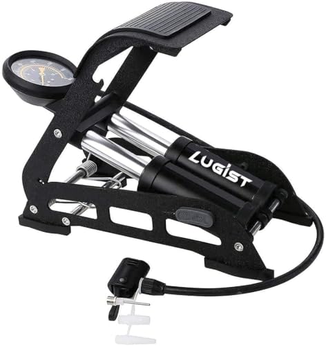 LUGIST Foot Pump Air Inflator 160 PSI Double Cylinder Portable Foot Pump Air Tyre Inflator for car Bike and Cycle (Black) LUGIST Foot Pump Air Inflator 160 PSI Double Cylinder Portable Foot Pump Air Tyre Inflator for car Bike and Cycle (Black)