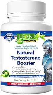 Lean Nutraceuticals Natural Testosterone Booster for Men Over 40, Stamina Endurance Strength Boost, Male Performance Muscle Builder Pills, Horney Goat Weed Tribulus Terrestris DHEA (90 Capsules)