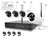  KIT VIDEOSORVEGLIANZA WIRELESS WIFI HD IP FULL HD 4 TELECAMERE NVR COMPLETO VIDOELETTRONICA®