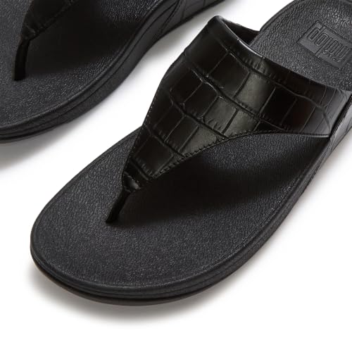 Image of FitFlop Womens Lulu Leather Toe Post Sandals