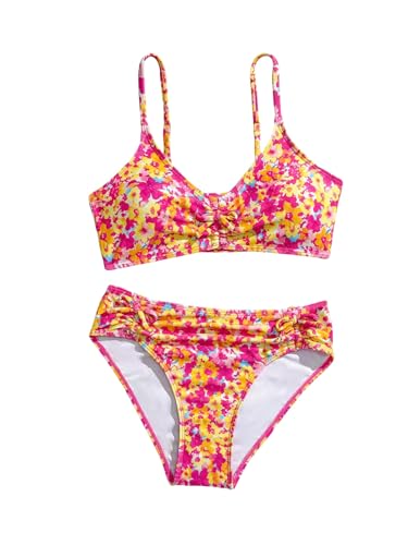 Bikini 2 pièces fille SweatyRocks maillot de bain floral froncé mode plage