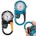 Imagen de Evenoonest Reloj de bolsillo con mosquetón con manecillas luminosas y brújula integrada para senderismo