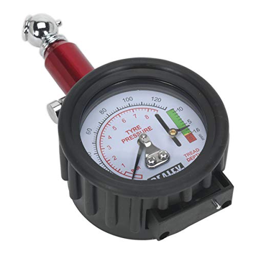 Controle de pneu facile avec la jauge de pression Sealey Tstpdg01 et mesureur d'usure de gomme