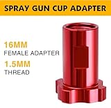 DAXINYANG Spray Gun Cup Adapter, 16mm Female Adapter, 1.5mm Thread Paint Gun Cup Adapter for Paint Mixing Cup, LVLP Spray Paint Guns Accessory Replacement, Fits YT-160/R500 - Image 4