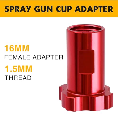 Image of DAXINYANG Spray Gun Adapter, 16mm Female Adapter, 1.5mm Thread Paint Gun Cup Adapter for Paint Mixing Cup, Spray Paint Guns Accessory Replacement