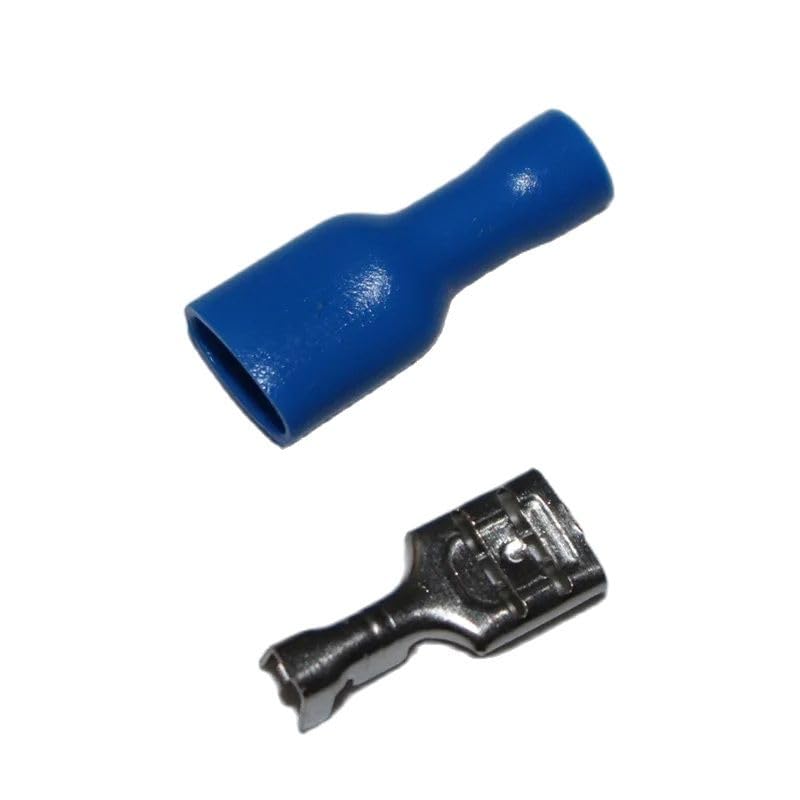 10pcs 6.3mm Spade Crimp Terminal 6.3 Male Female Blue Insulated Electrical Connector for 16AWG - 14AWG Wire /1.5-2.5mm2 Cable VUQLDHAYZ