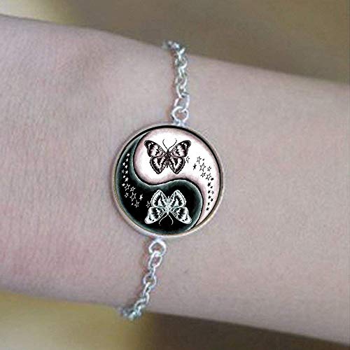 Preisvergleich Produktbild Schönes Ying und Yang Glas-Foto-Armband, schönes Geschenk