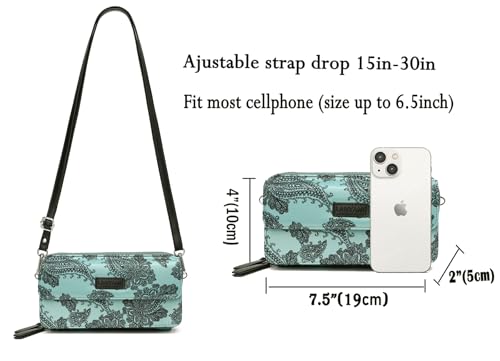 Image of Lanyani RFID Crossbody Wallet Wristlet Purse with Phone Pocket For Women Vegan Leather