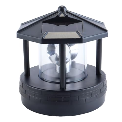 Durlo Phare solaire rotatif, lampe d'extérieur étanche pour jardin et pelouse (noir)
