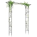 Skcoipsra 7FT Garden Arbor, Metal Arch Arbor Trellis for Plant Climbing, Garden Archway for Backyard Lawn Wedding Bridal Party Decorations
