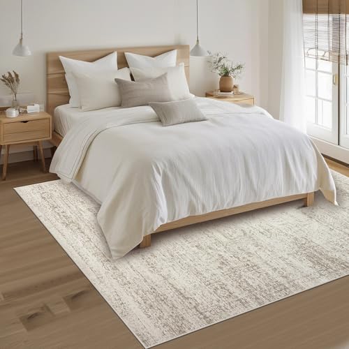 Srugn Washable Rugs 4x6 Area Rugs for Living Room,Bedroom,Kids Room,Nursery- Ultra Soft Faux Wool Small Carpets,Non Slip&Non-Shedding Low Pile Vintage Print Rugs for Enterway,Home Office Decor by Srugn - Used condition - Image 8