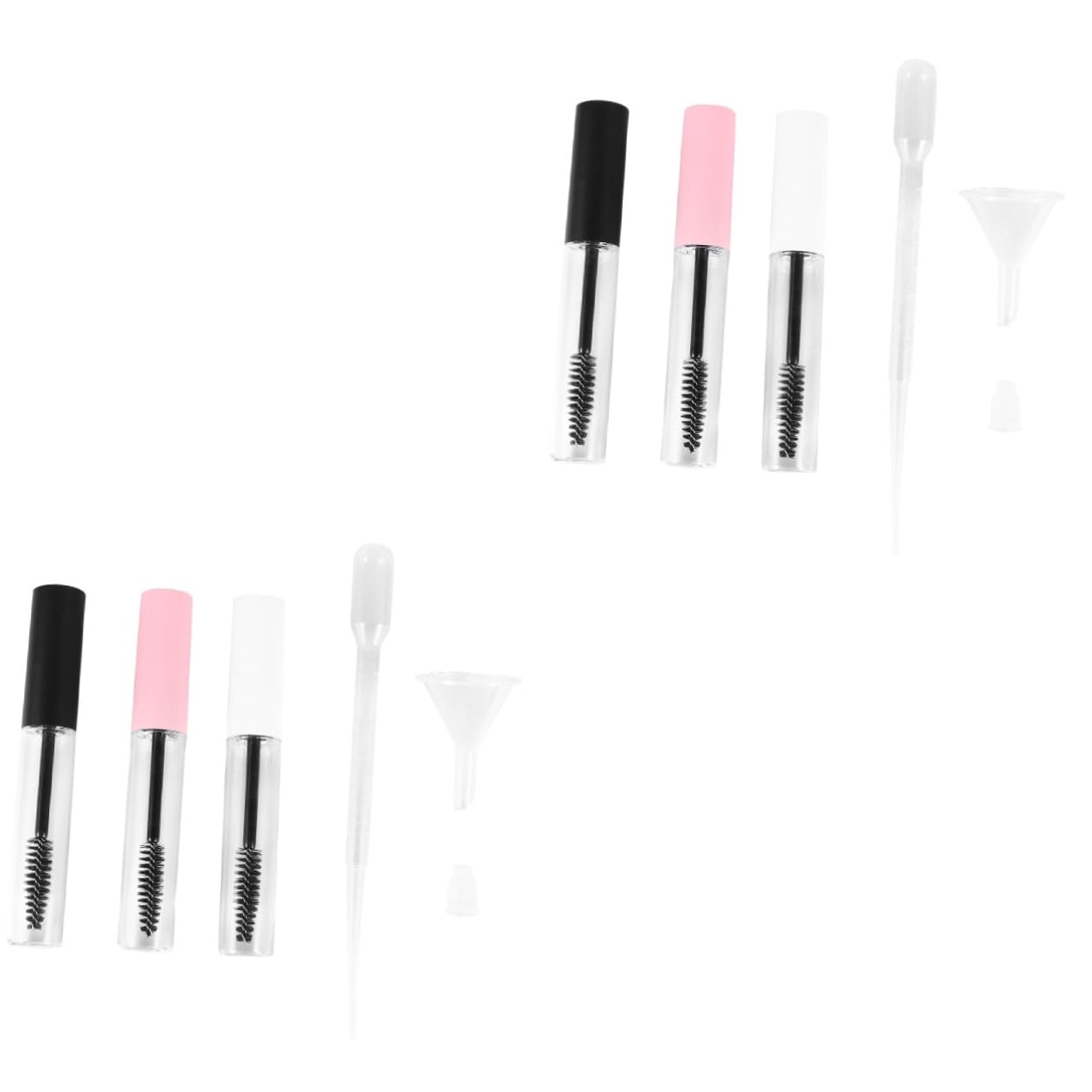 minkissy 2 Sets Leere Mascara-tuben 10 Ml Nachfüllbar Wimpern-tuben-set mit Tropfern Auslaufsicheres Design 32 Stück