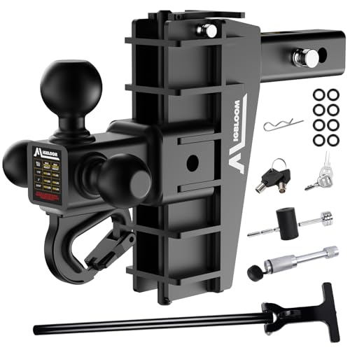 Adjustable Trailer Hitch, Tri-Ball (1-7/8" x 2" x 2-5/16") Drop