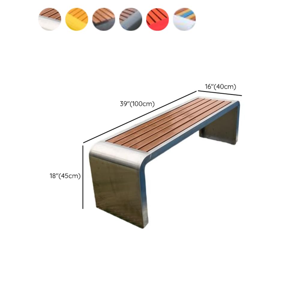 Banco de Parque Moderno con Estructura metálica y Asiento de Madera sintética, Resistente al Agua, para Exteriores e Interiores, Ideal para Patio, césped, jardín o Porche. Color Negro. Medid