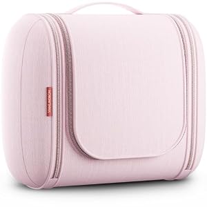 VanLindson Kulturbeutel 8 Liter zum Aufhängen, Kulturtasche für Damen, Herren und Kinder, Große Reise Kosmetiktasche Organizer, Waschtasche mit Spiegel, Makeup Bag Waschbeutel, Rosa