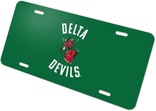 GRAPHICS & MORE Placa de matrícula de metal con logotipo de Delta Devils de la Universidad Estatal de Mississippi Valley