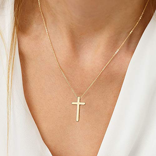 Ieflife 14K Gold Filled Cross Pendant Necklaces For Women, Mothers Day Birthday Gifts #TOP2