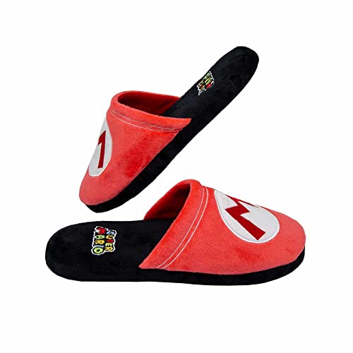 Chinelo de Quarto Pantufa Mario Bross Logo Oficial Moda Geek tamanho chinelo pantufa:M - 36/37/38