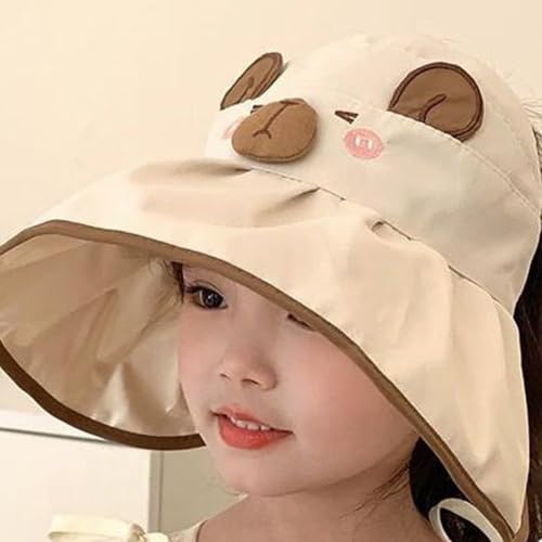 Kids Sun Hat Capybara Bucket Hats Uv Protection Hats Summer Outdoor Cap Adjustable Beach Cap Bucket Hat Kids Wide Brim Beach Cap for Toddlers 2-9 Years2