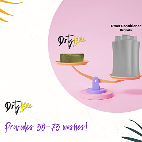 Dirty Bee Vegan Conditioner Bar - All Natural Deep Conditioner For Dry Damaged Hair - Cleansing, Smoothing & Volumizing Straight & Curly Hair Care Products Travel Size, 50-75 Washes #TOP3