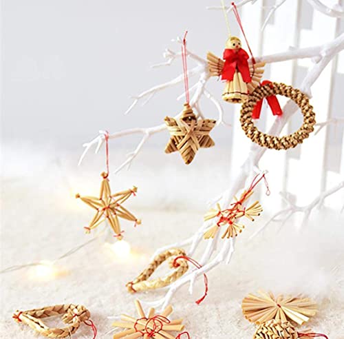 Kersthanger kerstboomdecoratie, 56-delige kerstversieringen uit, kerstboomversiering, strohanger, kersthanger, natuurlijke kerstboomversiering, kerstboomdecoratie - Image 4