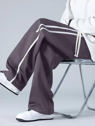 Image of GRECIILOOKS Korean Style Track Pants for Men - Loose Fit Lycra Cargo Joggers | Trendy Gym & Streetwear Bottoms with Utility Pockets (Available in Plus Size)