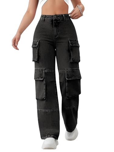 Image of CHKOKKO Women High Rise Denim Solid Regular Fit Jeans