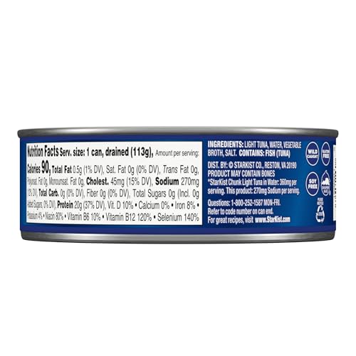 Image of StarKist 25% Less Sodium Chunk Light Tuna In Water, 5 Oz Can, 5 Oz (Pack of 2)