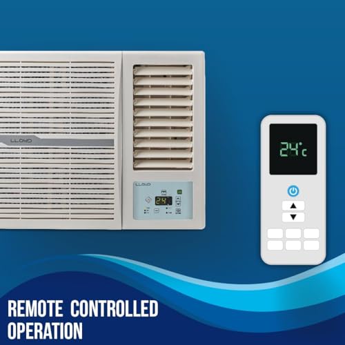 Image of Lloyd 1.0 Ton 2 Star Fixed Speed Window AC, White with Silver Deco Strip, Copper, GLW12D2FESSW