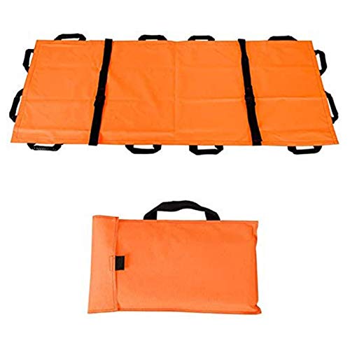 Waterproof Soft Stretcher with 12 Handles Foldable Emergency Rescue Back Stretcher with Bags, Patient Transfer System(Orange)