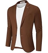 TURETRENDY Men's Casual Blazer Linen Sport Coat Two Button Lightweight ...