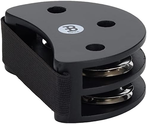 Meinl Percussion Cajon Player's Foot Tambourine with Steel Jingles, 2-YEAR WARRANTY (FJS2S-BK)