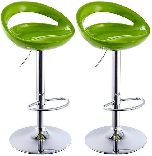 SMTE Bar Stools/Kitchen Counter Breakfast Chairs – 2 Pack - Green with keychain