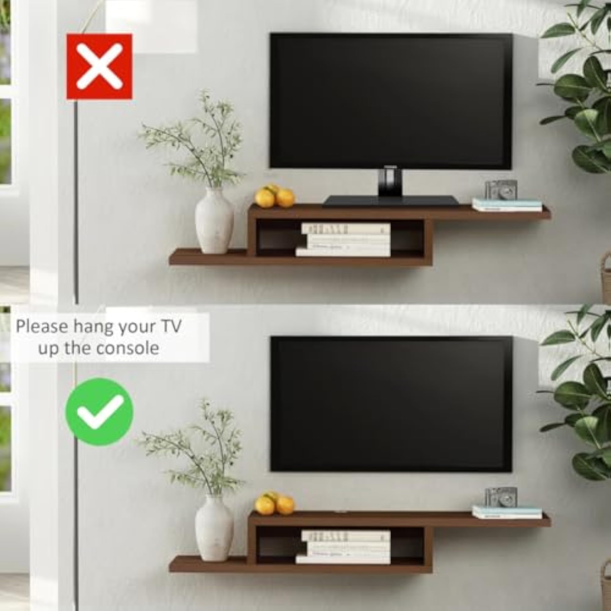 Wall Mounted TV Stand, 36" Media Console for Living Room