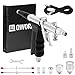 QWORK® Kit de Pistola de aerógrafo Profesional - Boquillas Bala 0,3 mm 0,5 mm 0,8 mm - Vaso de Pintura 2 CC 5 CC 13 CC - Longitud de la Manguera 1,8 m