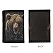Glkyslehks Bear Wallet for Teens Boys Lightweight Fashion Leather Wallets for Boys Trifold Black Slim Tri Fold Wallets with Clear ID Window Birthday Holiday Gifts
