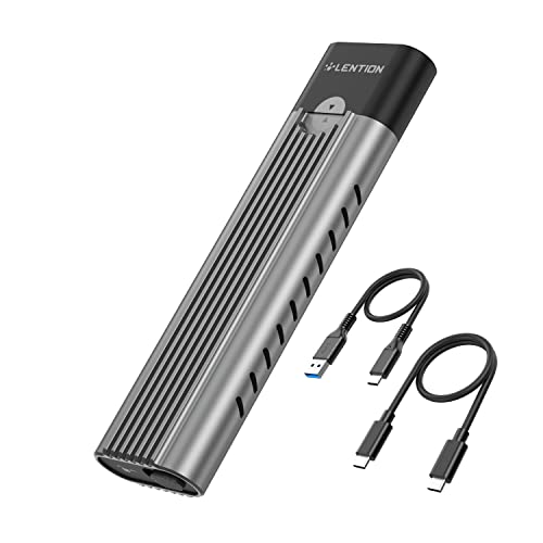 LENTION USB C & A to NVMe M.2 SSD Enclosure, USB 3.1 Gen 2 M Key, B&M Key Hard Drive Adapter, Supports M.2 SSD Size 2280/2260/2242/2230, Compatible Mac OS, Windows, Chrome OS, More(CB-C9s, Space Gray)