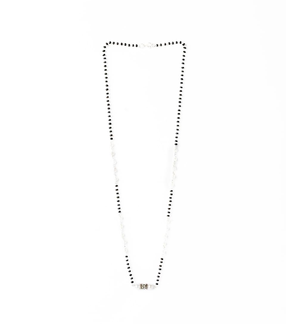 925 Sterling Silver | Dainty Pearl Mangalsutra | Gift for Wife & Women | With Certificate of Authenticity and 925 Stamp