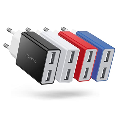 EuAcesry 6 Pezzi Caricatore USB Da Muro 5V 1A, Alimentatore Universale Per Smartphone, Tablet, Auricolari, Presa Spinotto Compatta